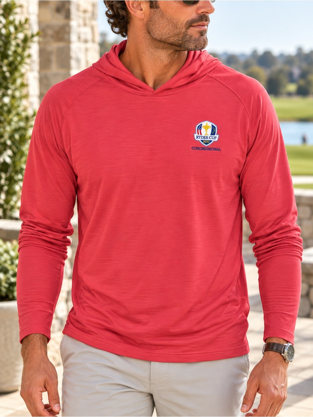 Peter Millar 2037 Ryder Cup Congressional Performance Hoodie Menβs XXL Red #915